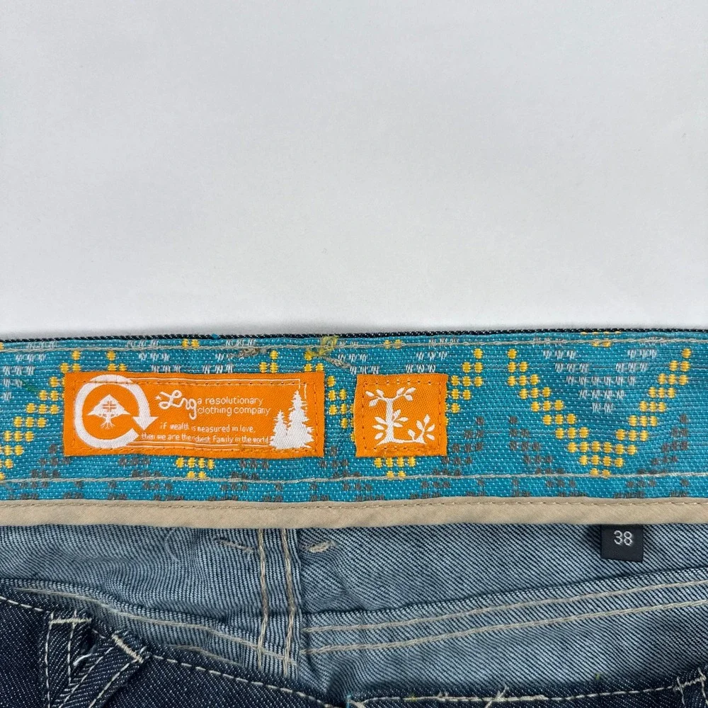 Vintage LRG Lifted Research Group Jeans Men 38 Dark Wash Embroidered Pockets Y2K